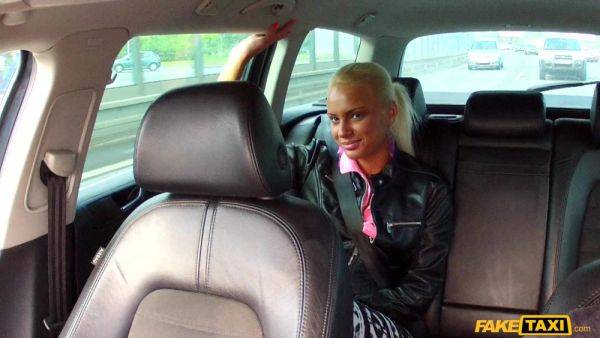 Slutty Pigtailed Blonde Explores Cabbie's Cock And Balls - oral sex - xhand.com on v0d.com