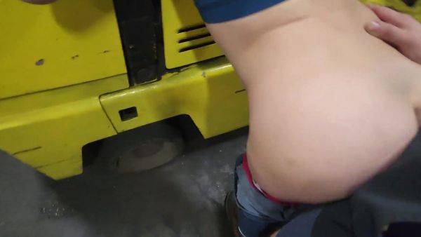 Sexy Co-Worker Gets Roughly Fucked on Forklift with Deep Creampie - anysex.com on v0d.com