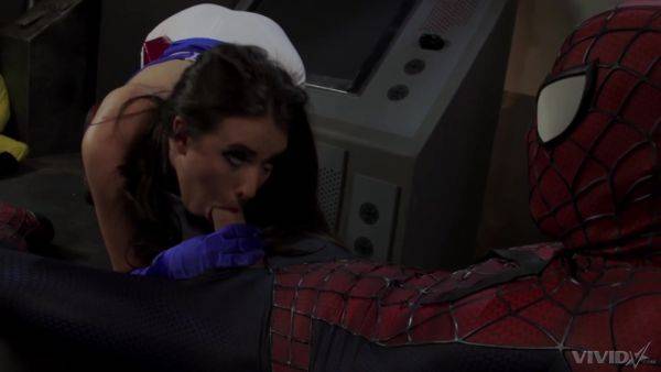 Spiderman uses whole dick to suit brunette's needs in dirty role play - hellporno.com on v0d.com