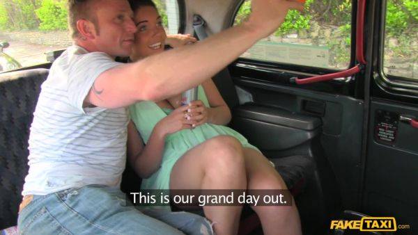 Busty Girl Fucked By Boyfriend While Cabbie's Cock Fills Her Mouth - Threesome Reality Taxi Sex - xhand.com - Czech Republic on v0d.com