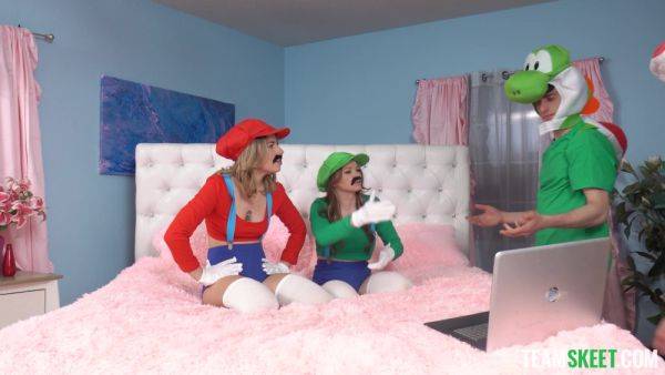 Mario Bros role play perversions lead teen sluts to insane sex - xbabe.com on v0d.com
