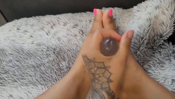 Would You Like To See My Hot Feet And How I Have The Cock Between Them? - upornia.com on v0d.com