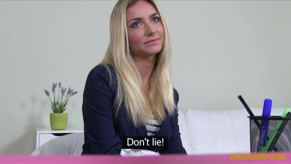 POV Casting - Agent Goes Balls Deep In Fit Blonde Hairstylist - xhand.com on v0d.com