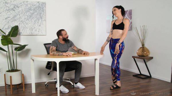 Fit brunette is keen to feel this man's hungry tool in each of her holes - xbabe.com on v0d.com