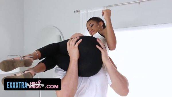 Kendall Woods takes on a massive white cock like a petite ebony slut - sexu.com on v0d.com