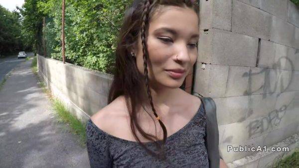 Amateur Flashes Big Tits And Hairy Pussy - videomanysex.com on v0d.com