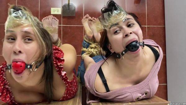 Hotties Has Fun Being Two Bound And Gagged Girls In Tight Bondage - videomanysex.com - Spain on v0d.com