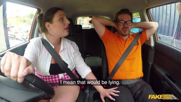 Ryan Ryder pleasures her driving instructor in the car - xtits.com on v0d.com