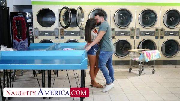 Bubble butt brunette Mae Milano gets fucked in the laundromat by friend's brother - hotmovs.com on v0d.com