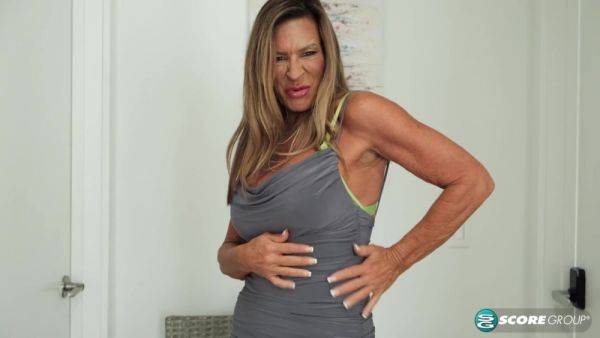 Our New 60plus Milf Shows Off Her Big Tits And Fuckable Pussy And Talks Dirty - hotmovs.com on v0d.com