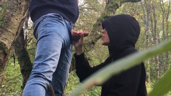Blowjob And Swallow In The Forest - hclips.com on v0d.com