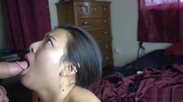 Heavenly asian tart making an extreme deepthroat - sunporno.com on v0d.com