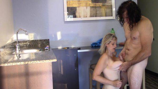 Milf Fucked In Kitchen Tit Fuck Cumshot On Her Boobs - hclips.com on v0d.com