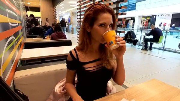 Public Cum Drinking In A Mall, Then Wait 20 Min In A Line With Sperm In Mouth To Order A Coffe Tasty - videohdzog.com on v0d.com