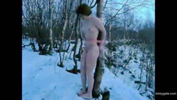 Numb Slave Girl Struggles In The Snow - hclips.com on v0d.com