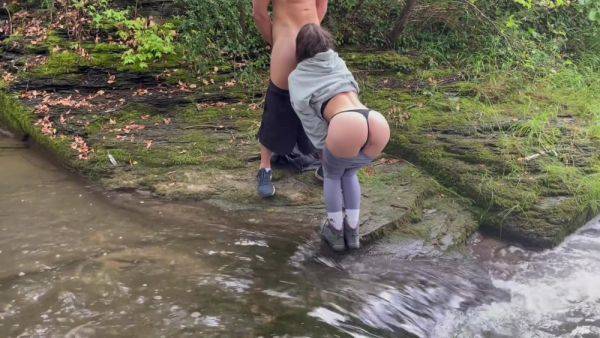 Hot Hiker Gets Fucked In The Woods By The River! - hclips.com on v0d.com