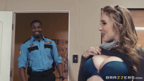 Black security guard fucks sexy redhead chick in the library - xtits.com on v0d.com