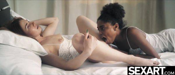Cute Black girl and her sexy girlfriend lick each other's pussy - Melissa benz - xhand.com on v0d.com