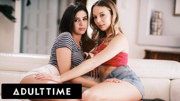 ADULT TIME - Lesbian Teen Kylie Rocket Seduces Hot Neighbor Lily Larimar Into Making Her Cum! - txxx.com on v0d.com
