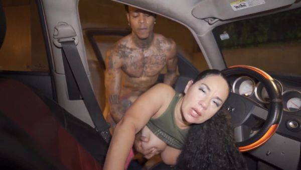 A Personal Favorite Of Mine - tattooed ghetto ebony mom fucked outdoors in car - big black tits - xtits.com on v0d.com