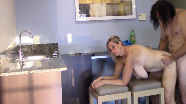 Milf Fucked In Kitchen Gets A Cumshot On Her Huge Tits 5 Min - upornia.com on v0d.com