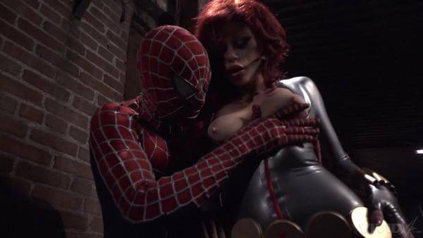 Aroused redhead feels Spiderman's endless dick tearing her pussy apart - hellporno.com on v0d.com