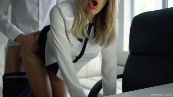 Boss Fuck Secretary Hard And Cum In Her Sweet Mouth At Office - hclips.com on v0d.com