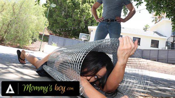 MOMMY'S BOY - Stacked MILF Gets Hard Fucked By Her Pervert Hung Gardener While Stuck In A Fence - txxx.com on v0d.com