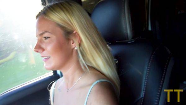 Sexy 20 Year Old Blonde Cheats On Her Boyfriend In Parking Lot With Lacy Tate - hclips.com - Usa on v0d.com
