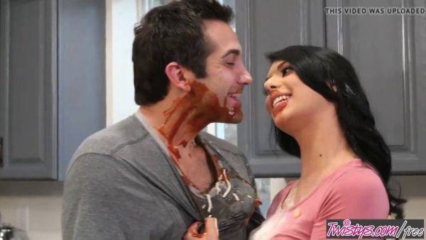 Gina Valentina gets her mouth filled with Donnie Rock's big cock and takes it in the fight - sexu.com on v0d.com