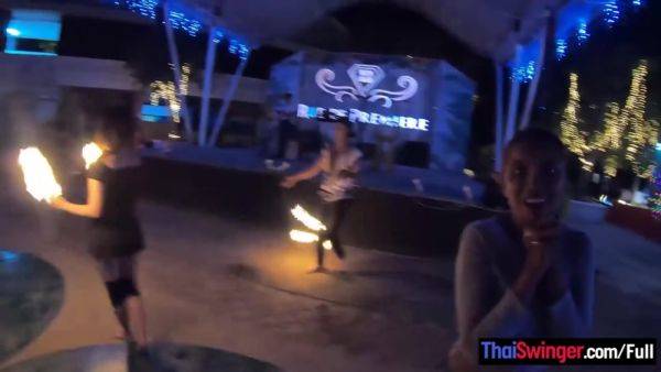 Amateur couple watches a fire show and has hot sex once back in the hotel - hotmovs.com - Thailand on v0d.com