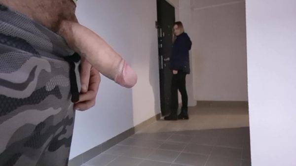 A Man Showed A Dick To His New Beautiful Neighbor, He Jerks Off A Dick In Front Of Her, She Is Excited In Shock And Wants To Touch His Big Dick And Masturbate Him 5 Min - hclips.com - France on v0d.com