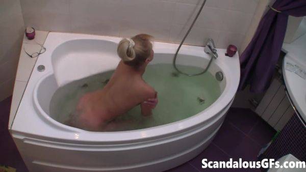 My naughty GF enjoying a refreshing moment naked in the bathtub - hotmovs.com on v0d.com