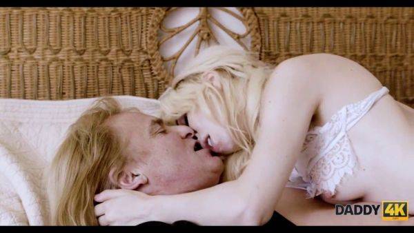 Blonde amateur teen shows her passion for young studs by fucking his daddy in daddy4k - sexu.com on v0d.com