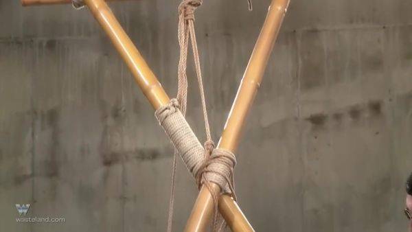 Whilst Bound This Submissive Japanese Beauty Is Taken To Sweaty Orgasm Through Caning And Toys - hotmovs.com - Japan on v0d.com