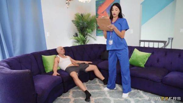 Nurse Azul's House Visit: A Big-Titted MILF's Medical Attention - veryfreeporn.com on v0d.com