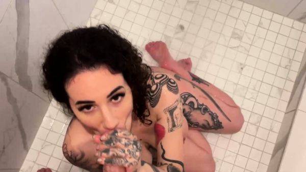 Kinky Arabelle Raphael Sucks And Blows Cock While On Shower - drtuber.com on v0d.com