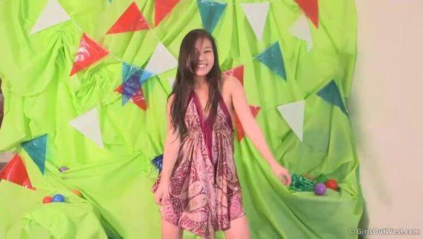 Small-Titted Brunette Gets Groovy in June - veryfreeporn.com on v0d.com