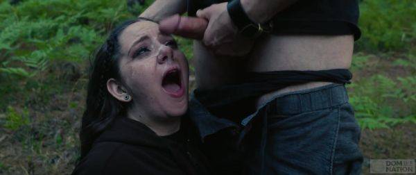 Deepthroat and Facial Outdoors - Brunette Lily Thot Face Fucked In The Forest - rough sex - xhand.com on v0d.com