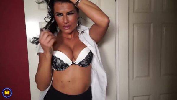 British MILF Katie K with Big Tits and Stockings - Solo Play - porntry.com - Britain on v0d.com