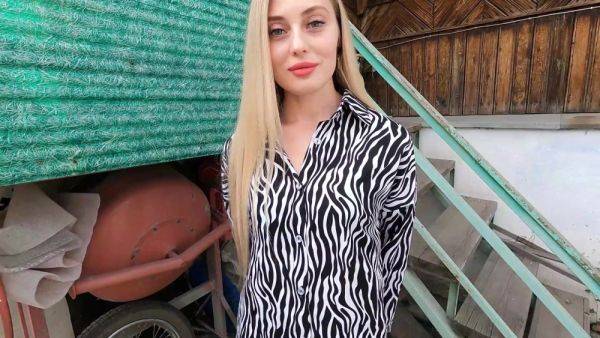 Russian blonde gave a blowjob and framed her pussy for a discount for home repairs. - anysex.com - Russia on v0d.com