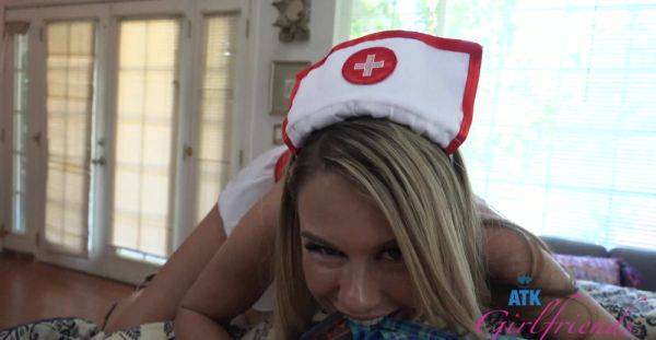 Cute babe in nurse uniform tries cock in every hole while sharing the best POV - alphaporno.com on v0d.com