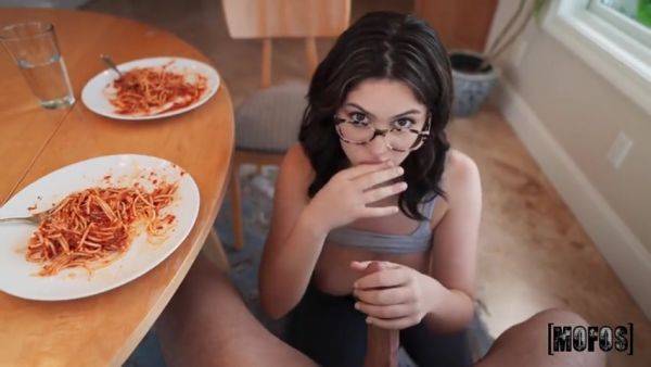 Ellie Nova Sexy Spaghetti Dinner - videomanysex.com on v0d.com