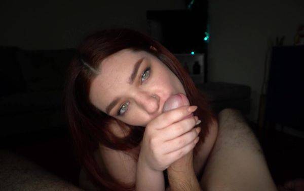 Redhead throats the big dick while moaning for harsh sex - alphaporno.com on v0d.com