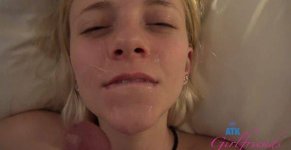 Sweet blonde ends homemade POV cam sex with a big facial - alphaporno.com on v0d.com