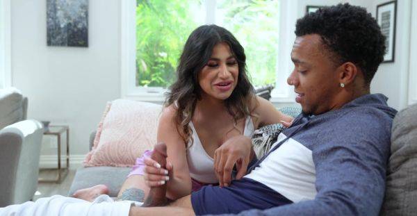 Curious stepmom tries black cock in her tiny holes - xbabe.com on v0d.com