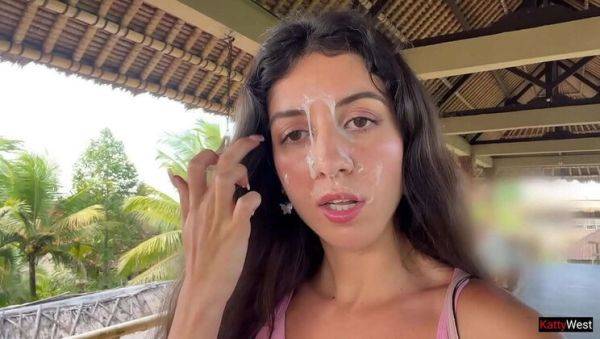 Cum Covered Delight in Public Cafe with Katty West - porntry.com on v0d.com