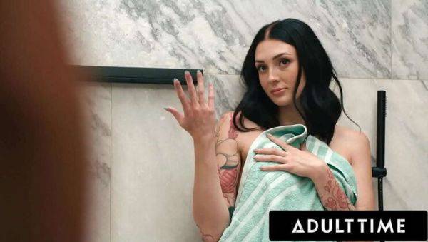 Charlotte Sins Gets Busted Riding Dildo In Shower And Finishes With Roommate's Cock - xxxfiles.com on v0d.com