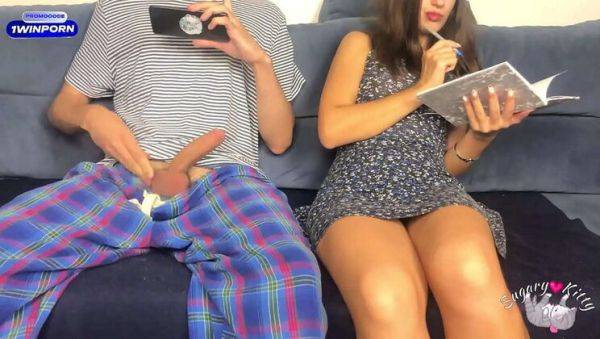 Stepbrother and Stepsister Masturbate Together in Front of Each Other - xxxfiles.com on v0d.com