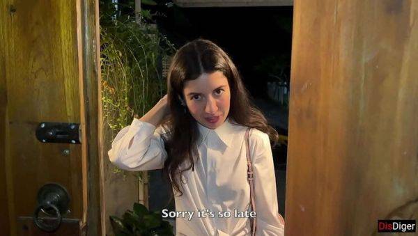 Teen Girl Next Door Came Over at Night to See My Place, But Really Wanted a Creamy Fuck - porntry.com on v0d.com